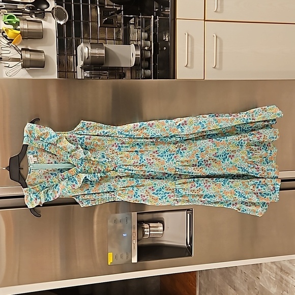 💕J. CREW💕 Printed V-Neck Smocked Midi Dress ~ Fresh Spearmint Floral Print 8 - Picture 10 of 16